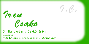iren csako business card